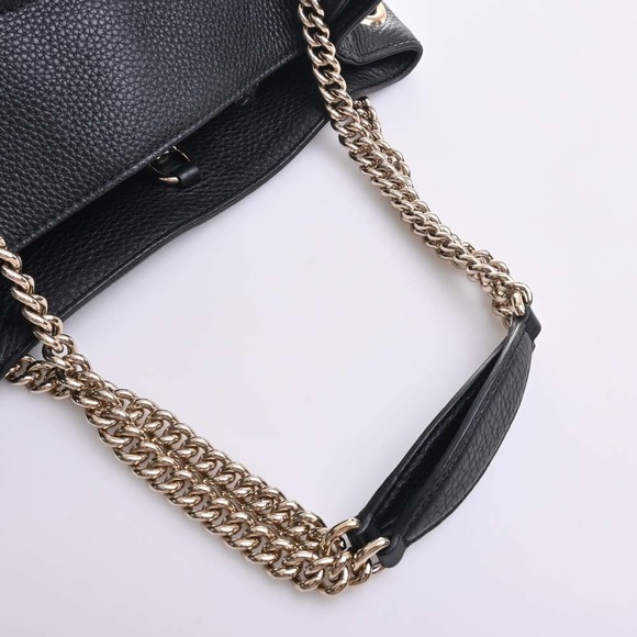 Gucci Soho G Leather Chain Tote Bag Black - Picture 4 of 9